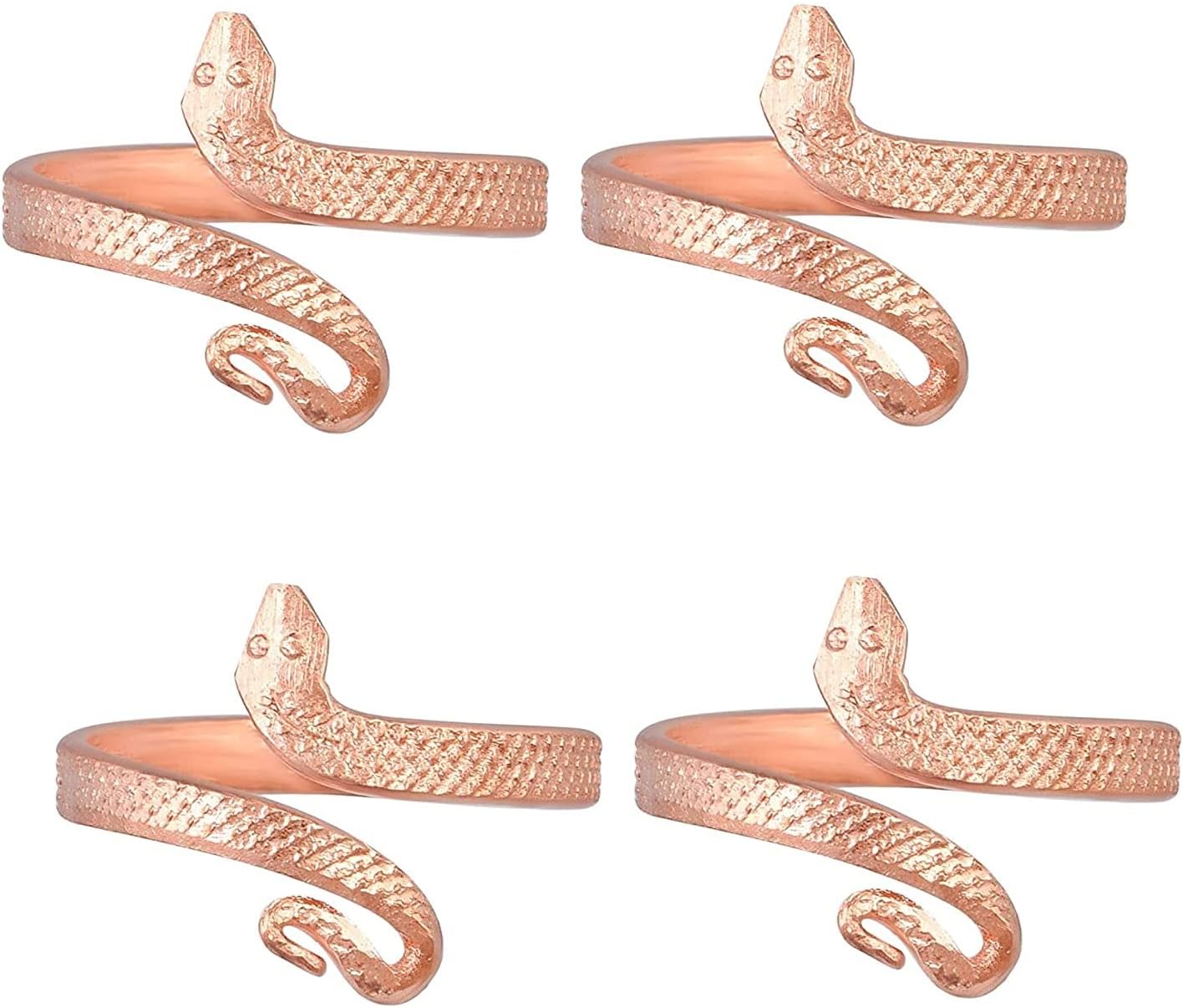 BigMartBhagya Ratan Snake Copper Adjustable Tamba Ring Nag Snake Challa for Men and Women (Snake Copper RING PACK OF 4)