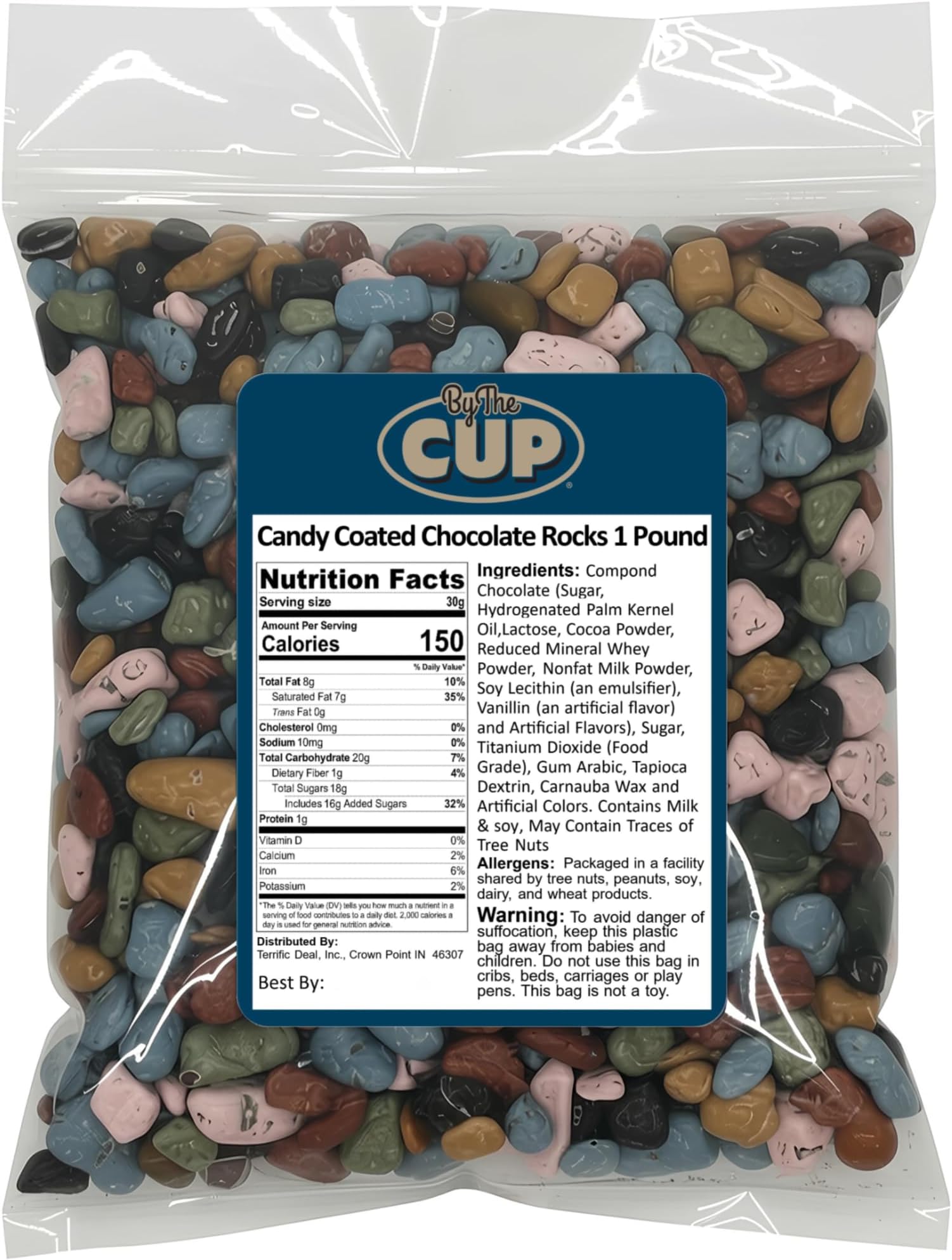 By The Cup Candy Coated Chocolate Rocks, 1 lb Bulk Bag