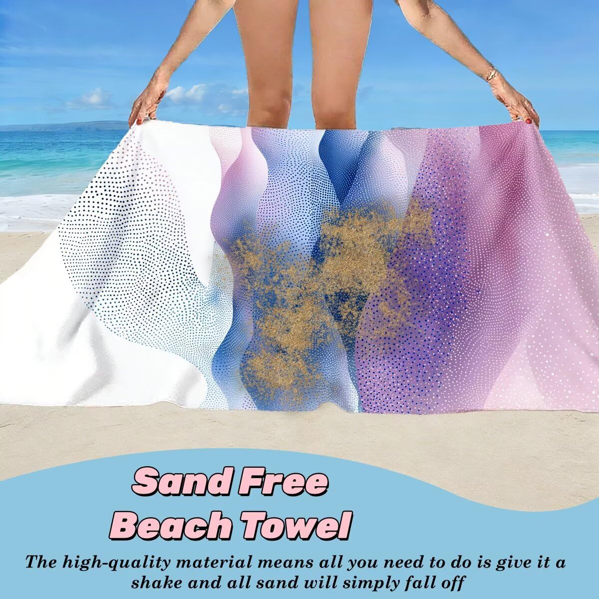 Toalla Playa 100x200 cm, Toalla Gimnasio Microfibra Secado Rapido, Juego de 2 Antiarena Toallas de Playa, Ligera Compacta Toallas Microfibra Grande para Viaje, Regalo Hombre Mujer (Moderno) -4951