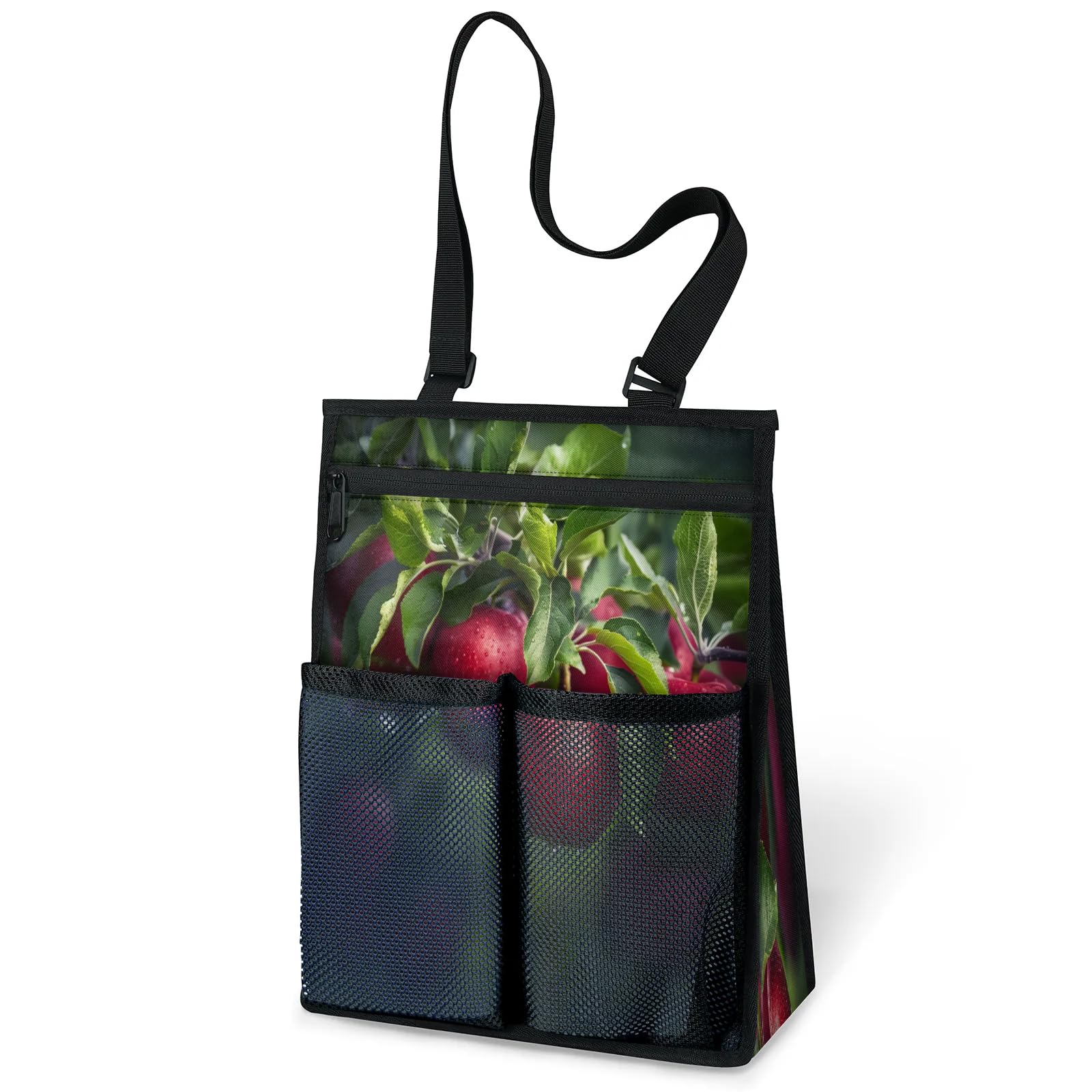 Ourtheme Fruit Apples Portable Shower Bag for Travel Gym Camp Beach Tote Shower Caddy Bags Hanging Toiletry Organizer