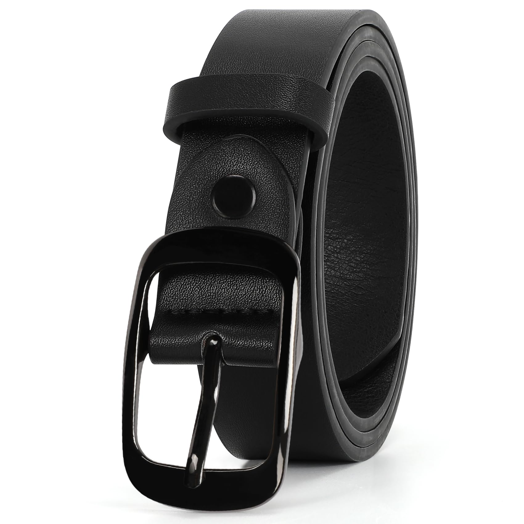 WHIPPY Women Plus Size Leather Belt Fashion Cowhide Belt with Fixed Pin Buckle for Jeans Pants Dress