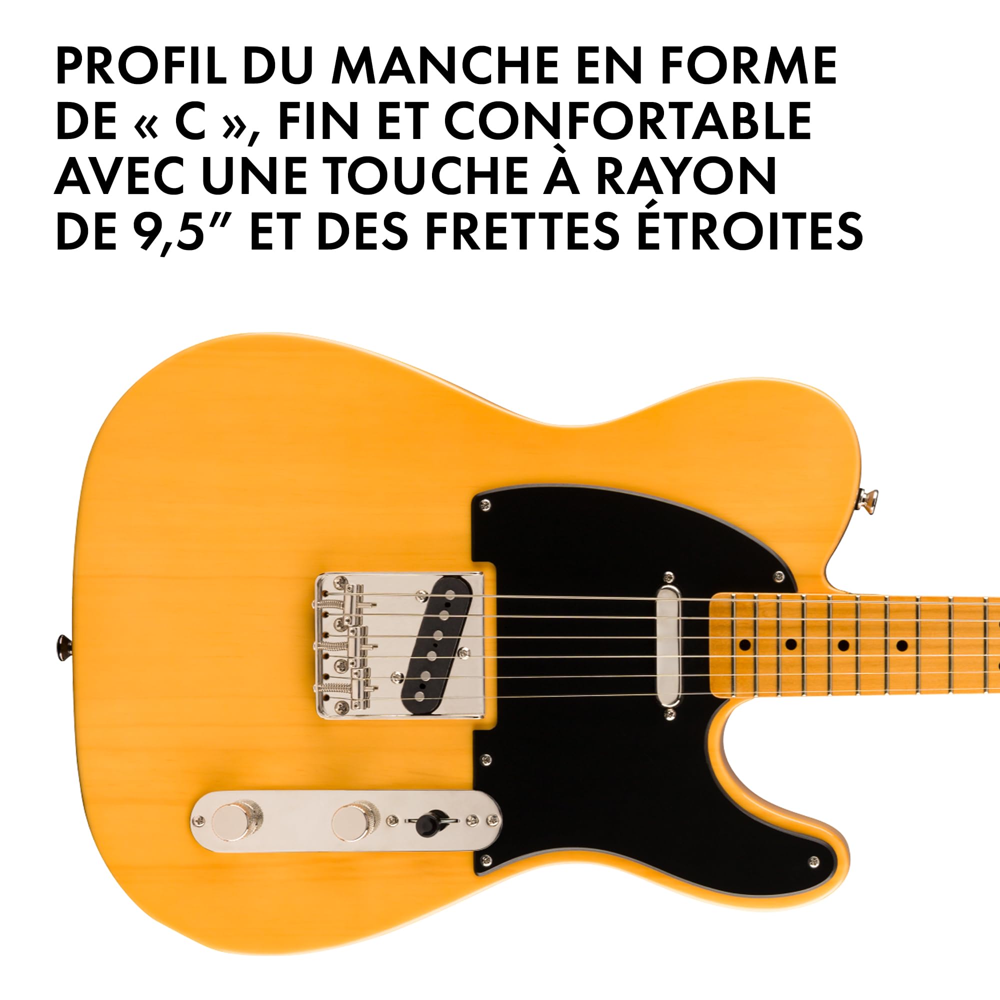 Squier by Fender Classic Vibe 50s Telecaster, Guitare Électrique avec conception d'inspiration vintage, Touche en Erable, Blond Butterscotch, Parfaite pour les Guitaristes Débutants et Intermédiaires