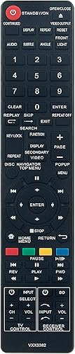 VXX3382 - Control remoto de repuesto compatible con Pioneer Blu-Ray Disc DVD Player BDP-430 BDP-LX54 Elite BDP-43FD BDP-41FD