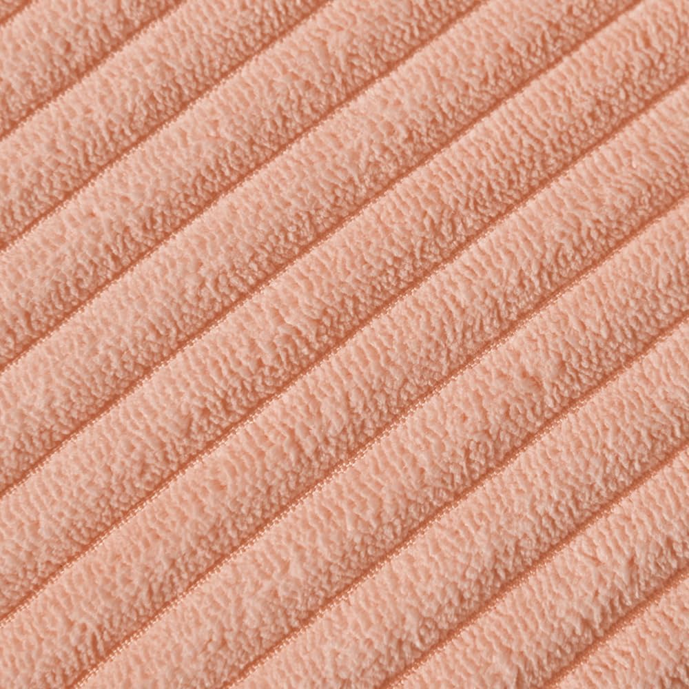 Fancy Homi Pack of 2 Peach Decorative Throw Pillow Covers 18x18 Inch with Pom-poms for Couch Bed Living Room Bedroom, Farmhouse Boho Home Decor, Soft Coral Corduroy Solid Square Cushion Case 45x45 cm - Image 5