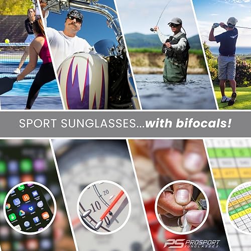 Miniatura 5 de proSPORT BIFOCAL - Lentes de sol tintados para hombre y mujer, alta definición, amarillo ámbar ahumado, +1.50 +1.75 +2.00 +2.25 +2.50 +3.00, Combo 2