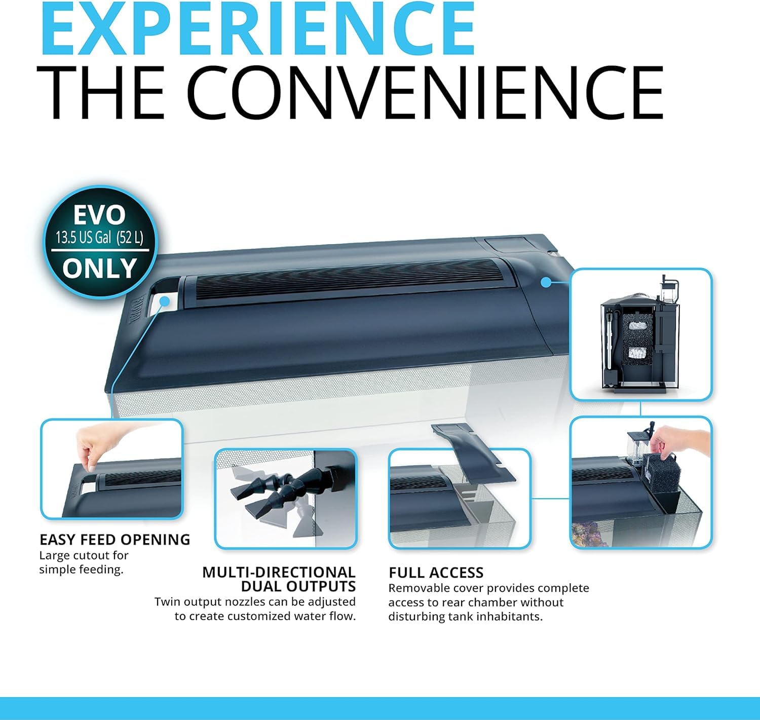 Fluval Evo Acuario Marino, Negro, 52 L