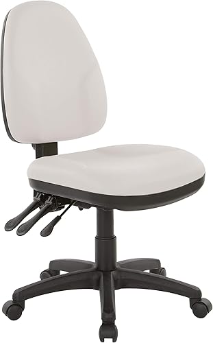 Miniatura 10 de Office Star Silla ergonómica de oficina de doble función con respaldo acolchado ajustable y soporte lumbar integrado, sin brazos, tela de vino de