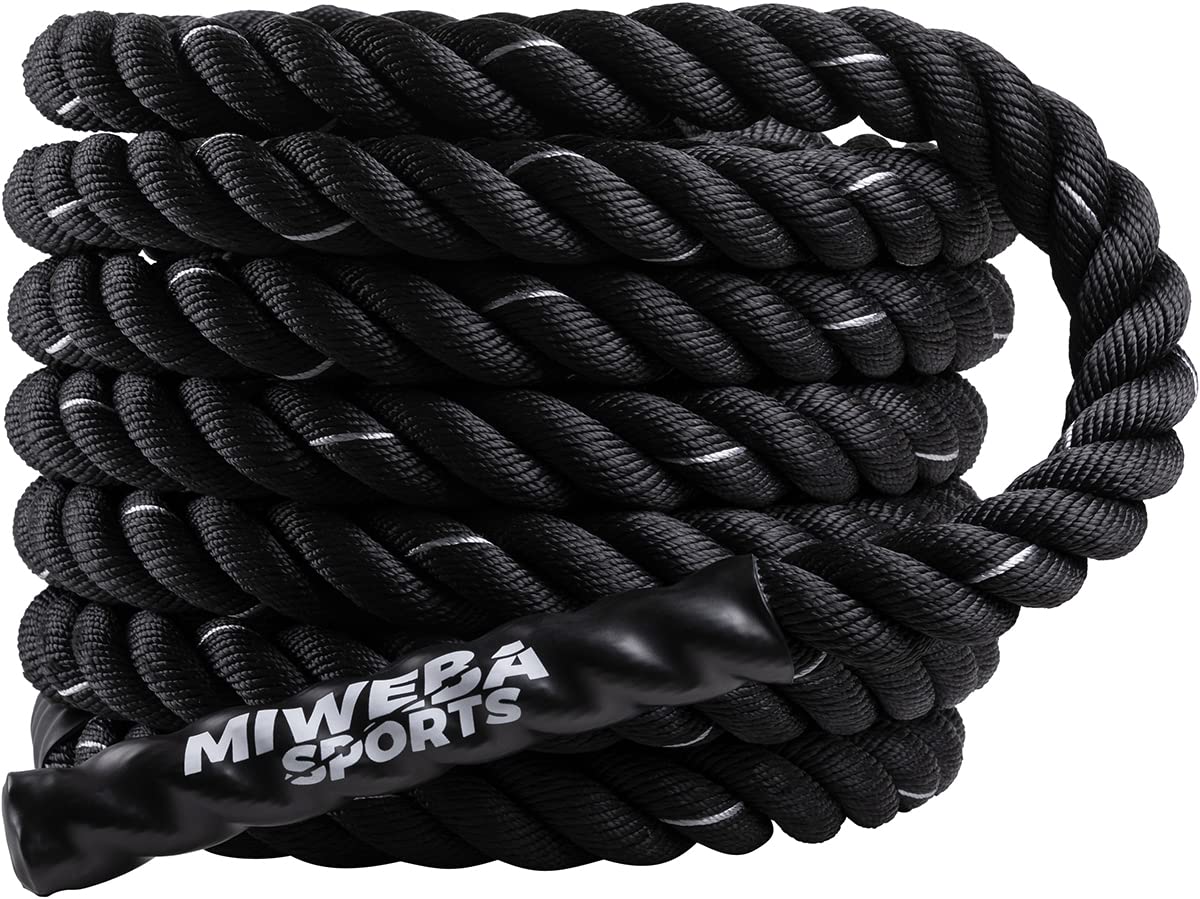 Miweba Sports Battle Rope BR100 | 9m / 12m - Trainingsseil Ø 40 mm - Schlachtseil - Schwingseil - Fitnessseil - Battle Ropes - Fitness Seil - Schlagseil - Schwungseil - Sportseil - Indoor & Outdoor