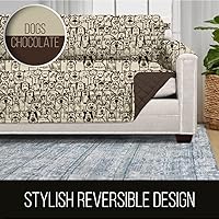 Vista 5 de Sofa Shield - Funda de sofá con correa patentada, protector de cojines, funda reversible resistente a manchas y desgarros de perros, diseño