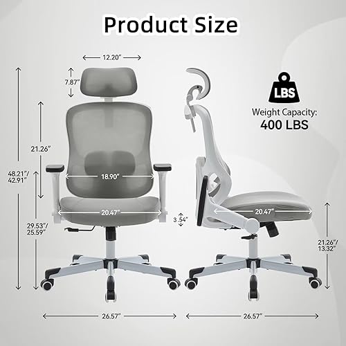 Miniatura 2 de Silla ergonómica de oficina reclinable para videojuegos, soporte lumbar ajustable, reposabrazos 4D, reposacabezas 6D, sillas giratorias de malla