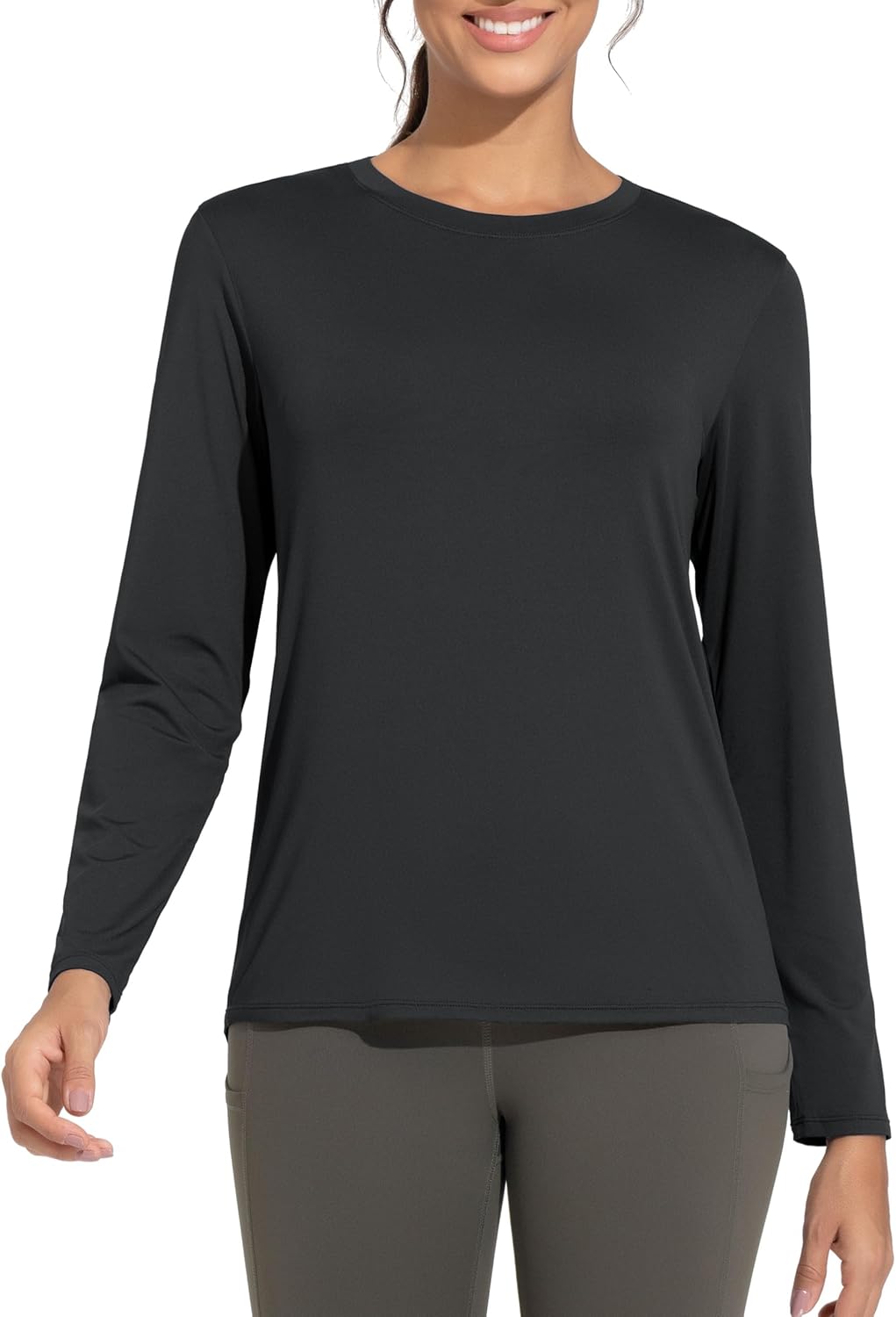 THE GYM PEOPLE Women's Ultra Soft Long Sleeve Workout Shirts Basic Crewneck Athletic Running Tops - Image 3