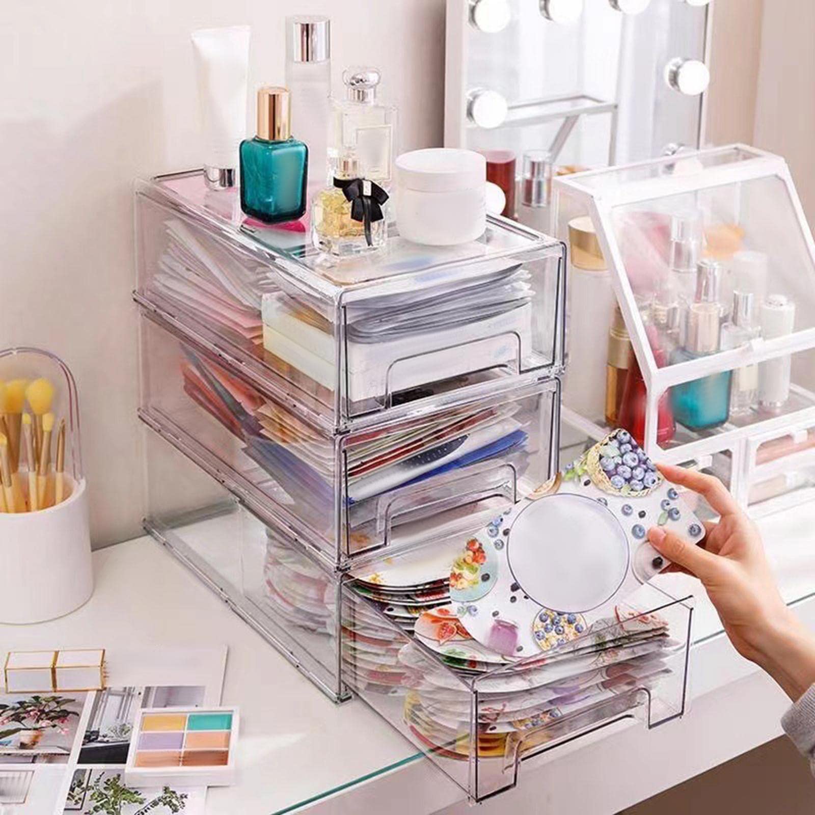 LOOM TREE® Cosmetic Organiser Case Multifunctional Transparent Desktop Drawer Organizer Extra Large | Household Supplies & Cleaning | Home Organization | Storage Boxes 4