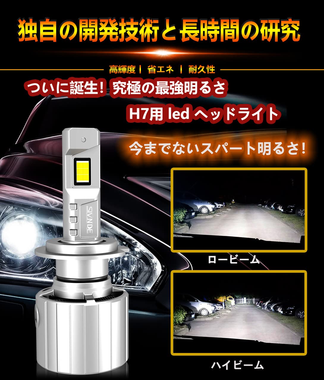 Amazon | SIVNDE (シブンデ) HIDを超えるLED ! 最強 超爆光33000LM! H7