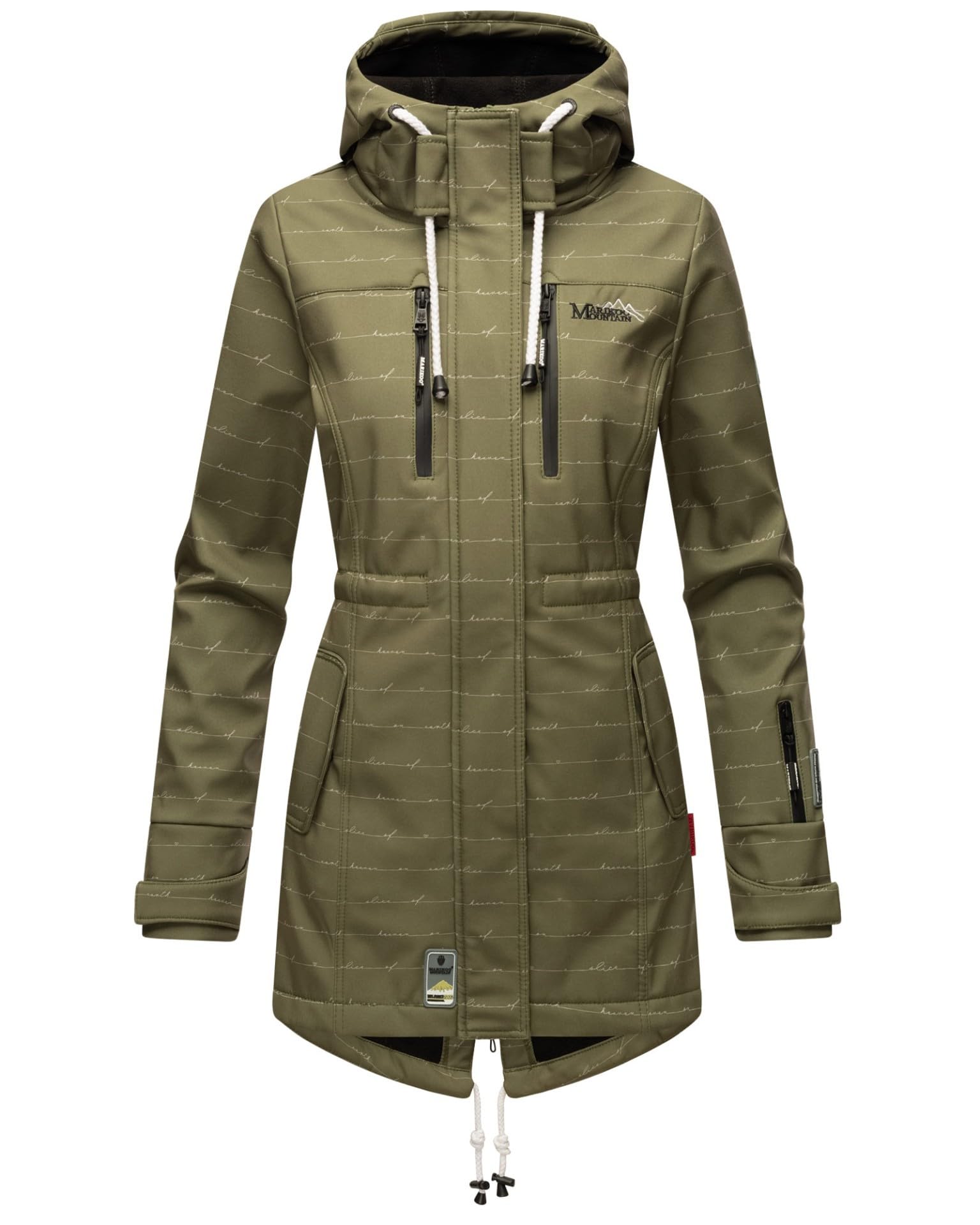 Marikoo B614 Veste softshell pour femme (XS-3XL) avec capuche – Imperméable, intérieur en polaire, poche sur le bras, manteau, veste chaude pour femme