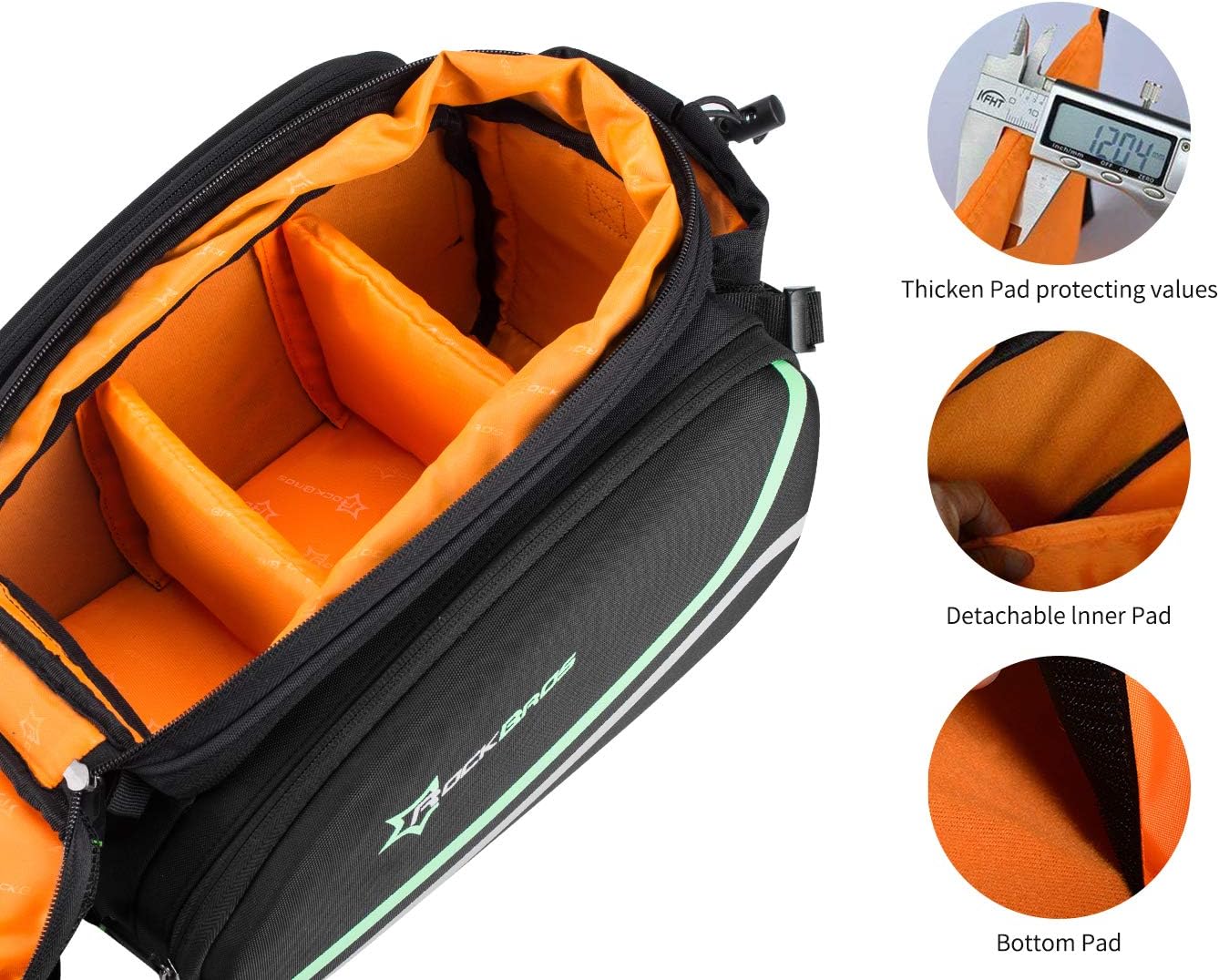 ROCKBROS Bike Panniers for Bicycle, Bike Trunk Bag Rear Bike Rack Bag for Travel Bicycle eBike Accessories Cargo Carrier Bag : Sports & Outdoors