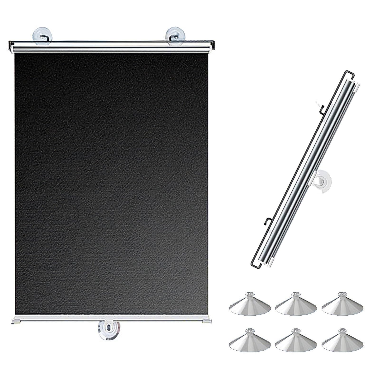 Verdunklungsrollo ohne Bohren mit Saugnäpfen, Thermorollo Sonnenschutz Fenster Innen, Tragbares Fensterrollo Sichtschutz für Dachfenster Schlafzimmer Auto(80W x 190H cm)
