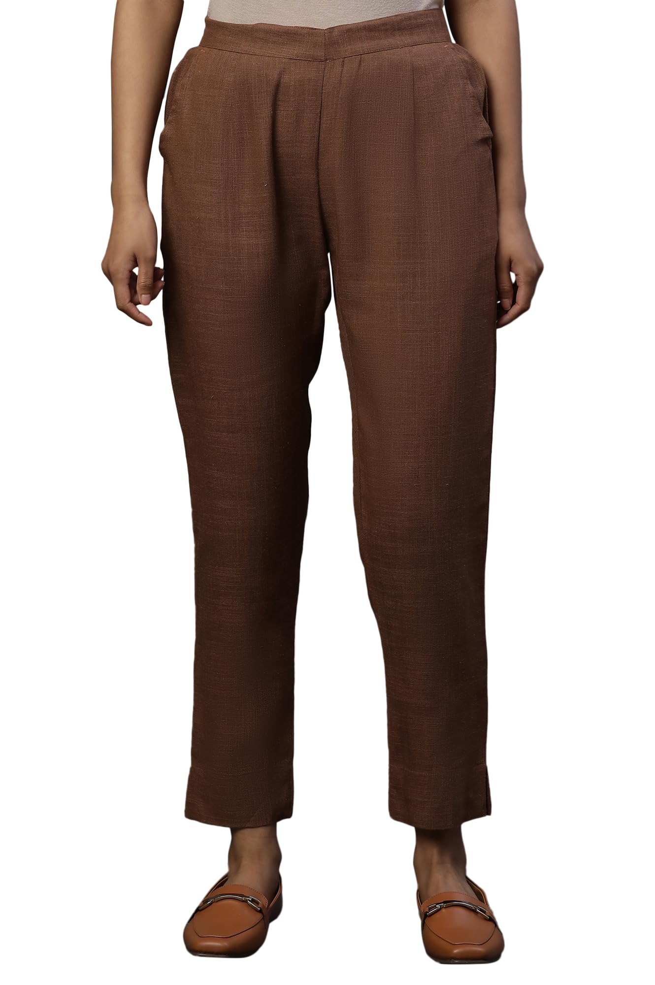 Aurelia Strechable Slim Fit Trouser for Women | Ankle Length Trouser | Pants in neutral