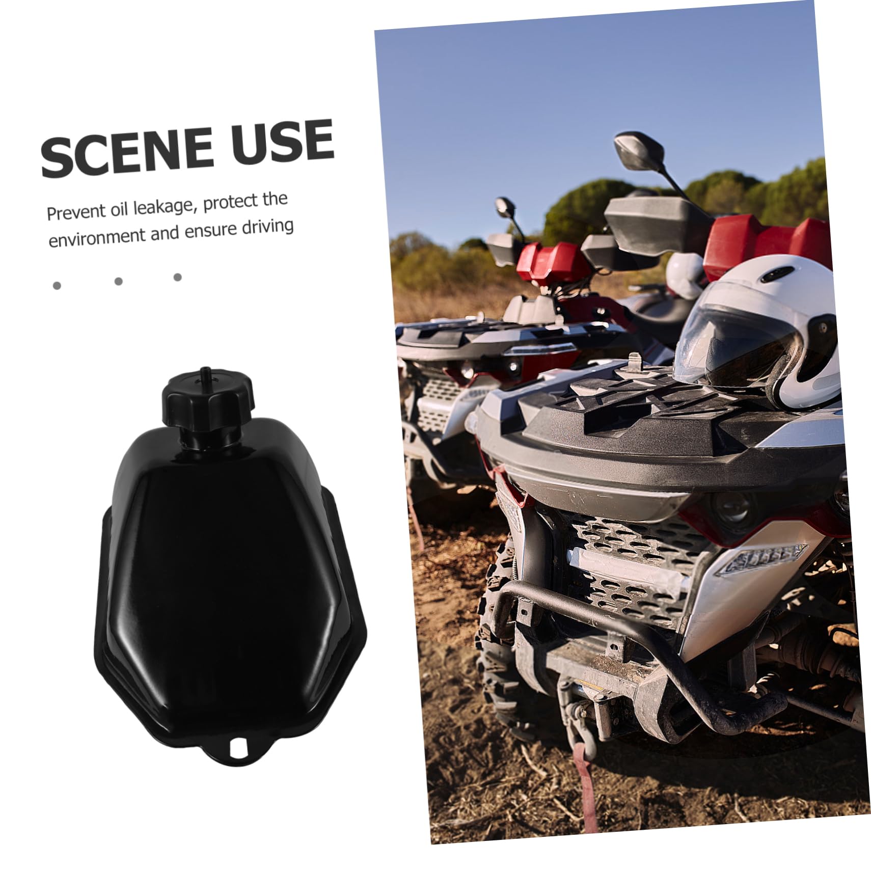 Petit Réservoir D'essence 3l en Fer pour Moto Atv 50cc Noir