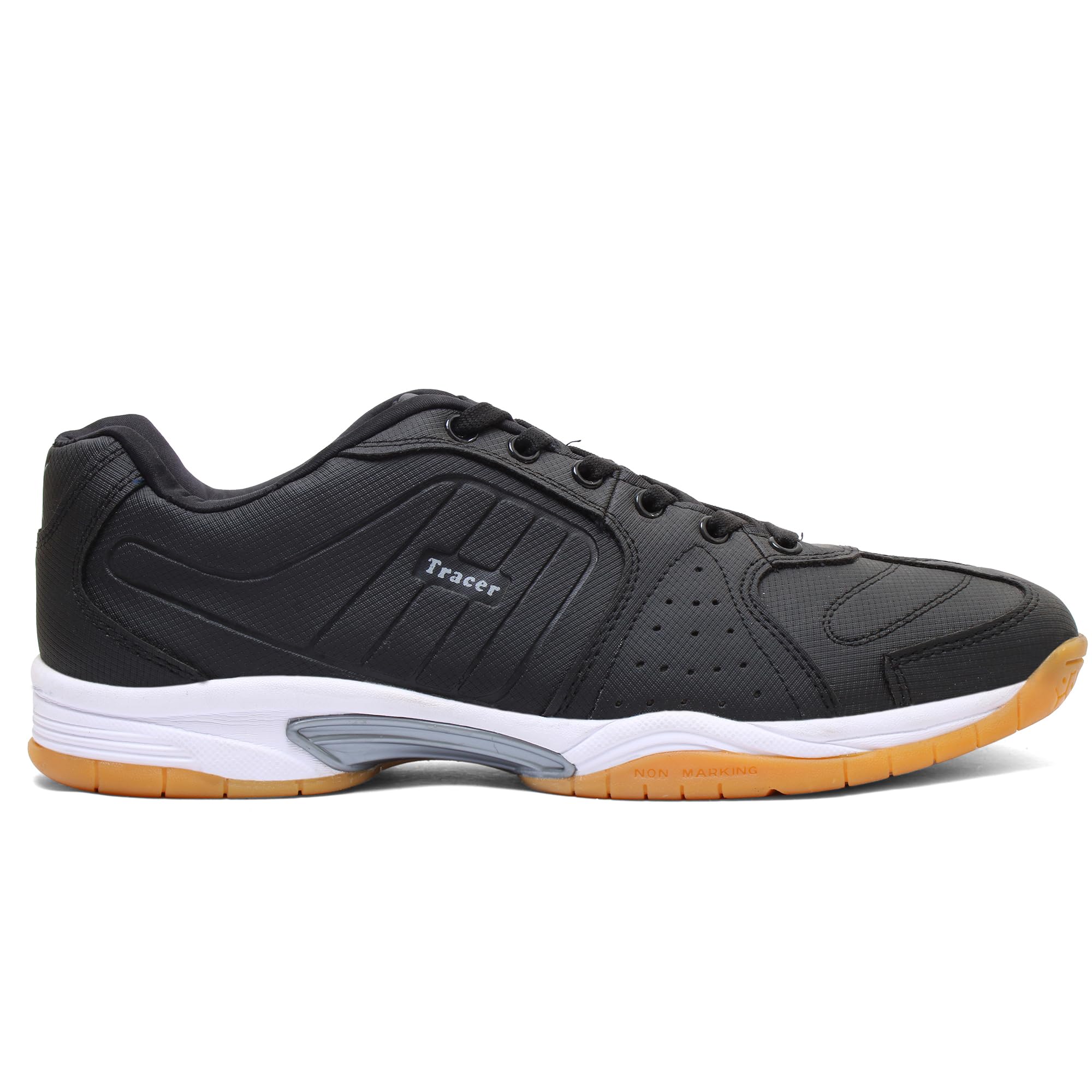 TRACER Tennis/Badminton Shoes for Men's Stylish & Comfortable, Lightweight & Breathable Footwear, PU, Lace Up Closure, Shoe for Sports, Playground (Black- 9) 2