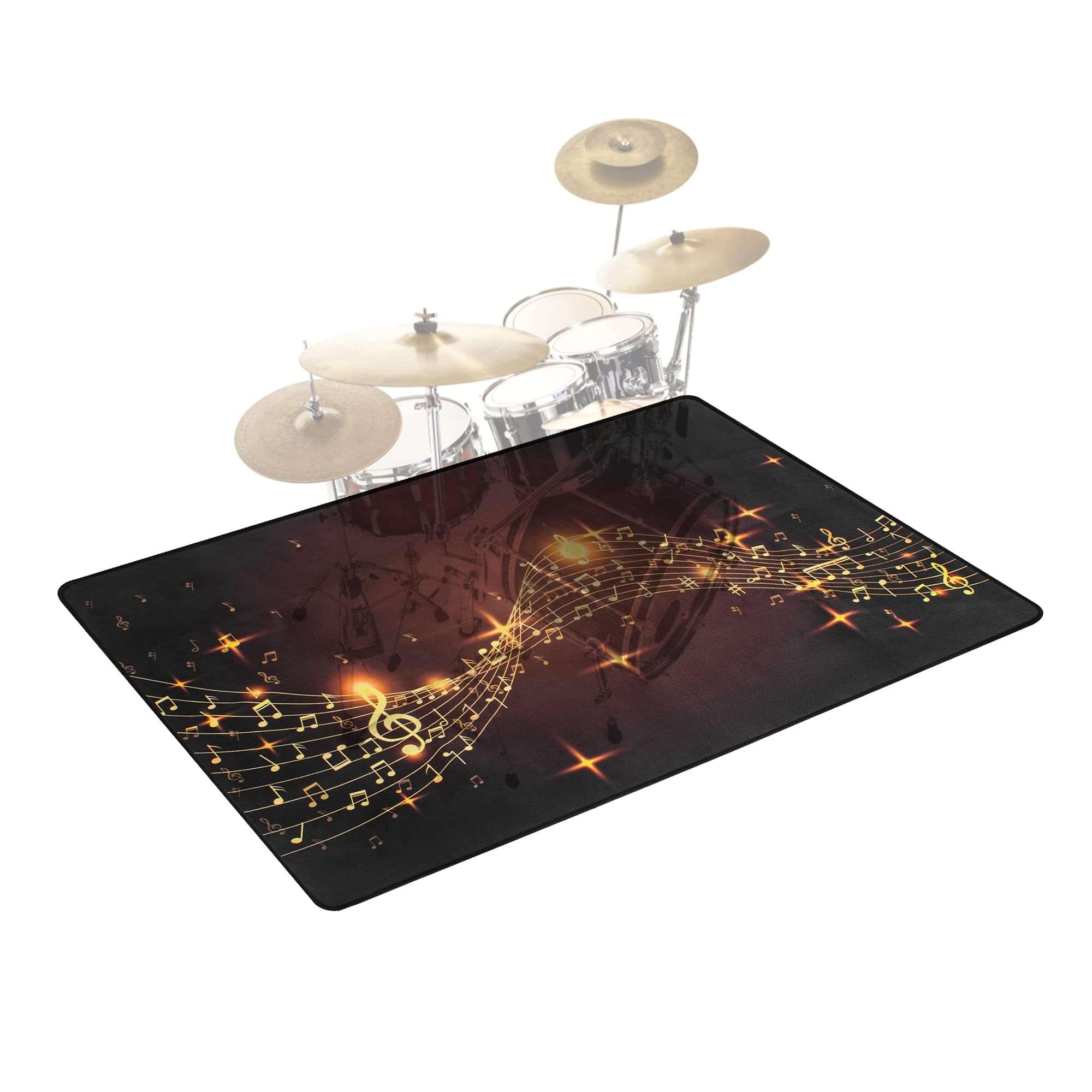 IBVIVIC Schlagzeugteppich 180x140cm Drum Teppich, Drum Rug Elektronisches Jazz Schlagzeug Kit für Bass Drum Snare Drum und andere Instrumente tolles Geschenk für Schlagzeuger- rutschfeste Unterseite