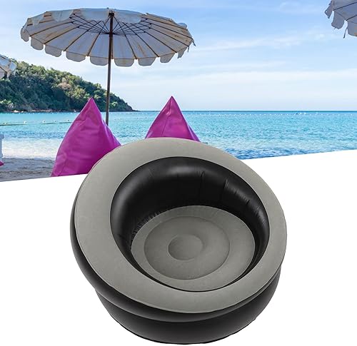 Miniatura 8 de HEITIGN Silla redonda inflable para exteriores, sillas individuales inflables para exteriores, muebles modernos para jardín, campamento, viajes,