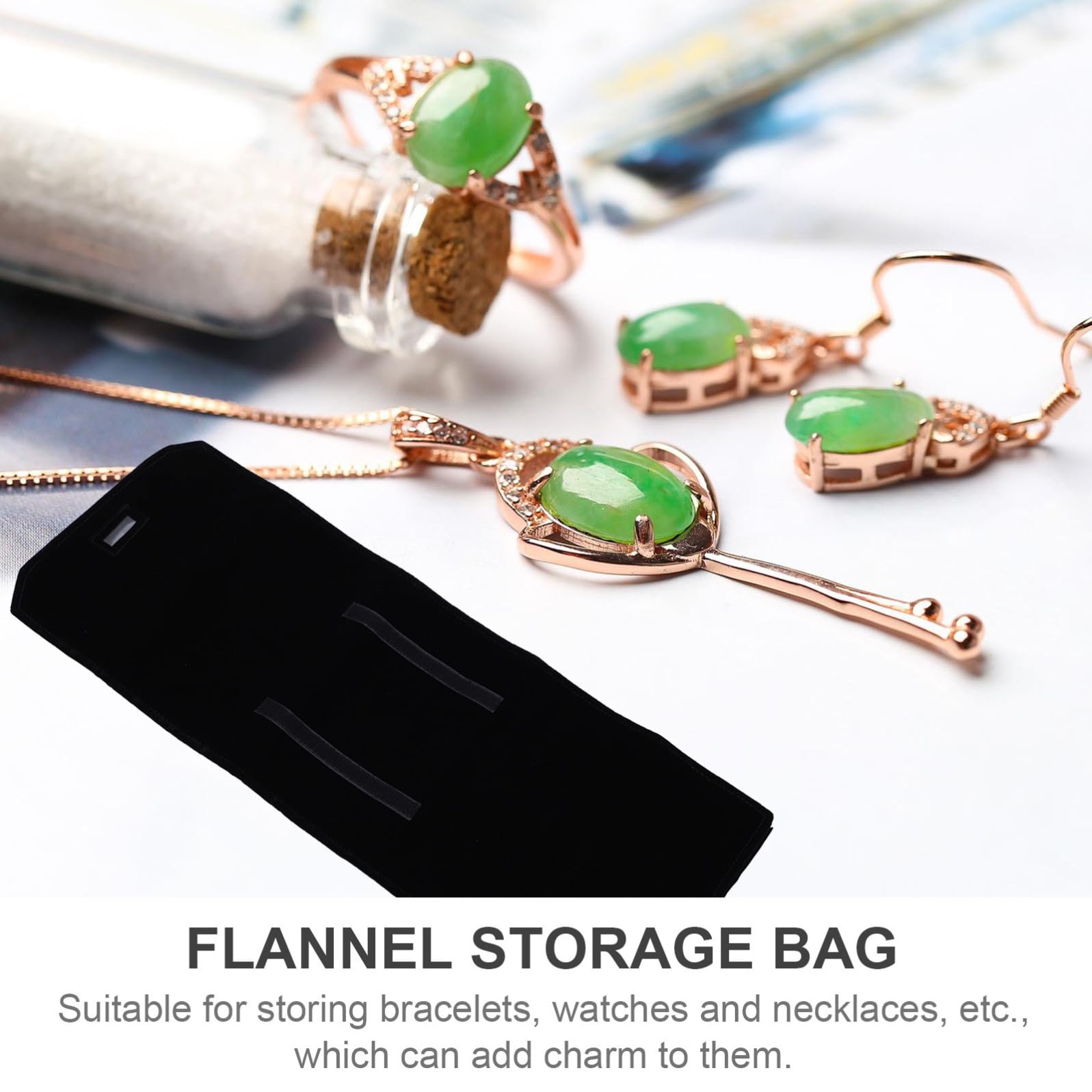 Alasum Rotolo Porta Orologi e Braccialetti in Flanella Nera, Compatto e Multifunzionale, Borsa da Viaggio per Conservazione e Organizzazione Elegante