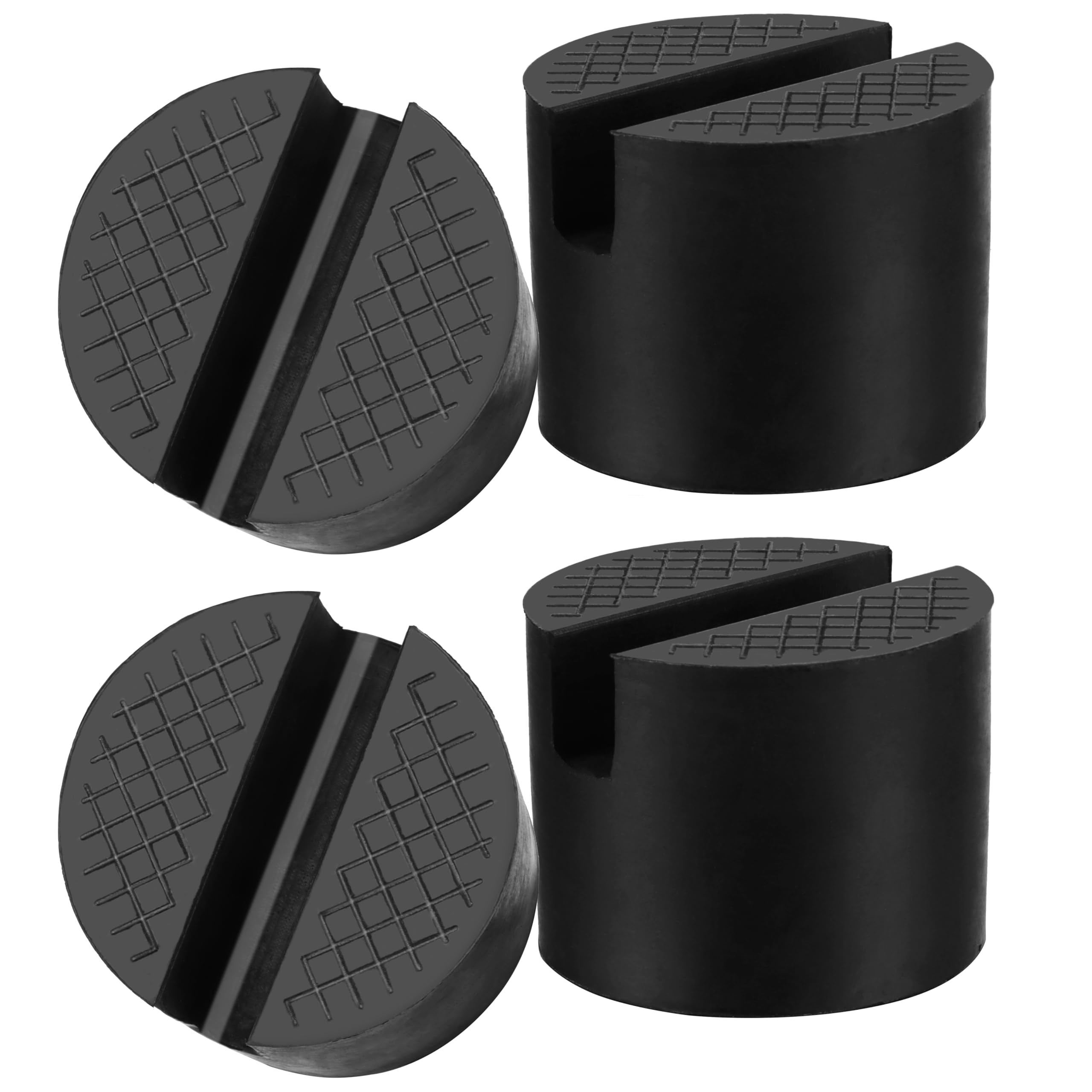 JSMTKJ Set 4 Tamponi Gomma Per Cric Auto - Universali Con Scanalatura, Nero - Foto 12