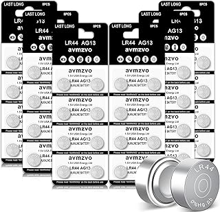 LR44 Button Cell Batteries LR 44 Battery AG13 Button Cells (64 Pieces) No Mercury, 1.5 V, 357/357A/L1154/A76/GPA76