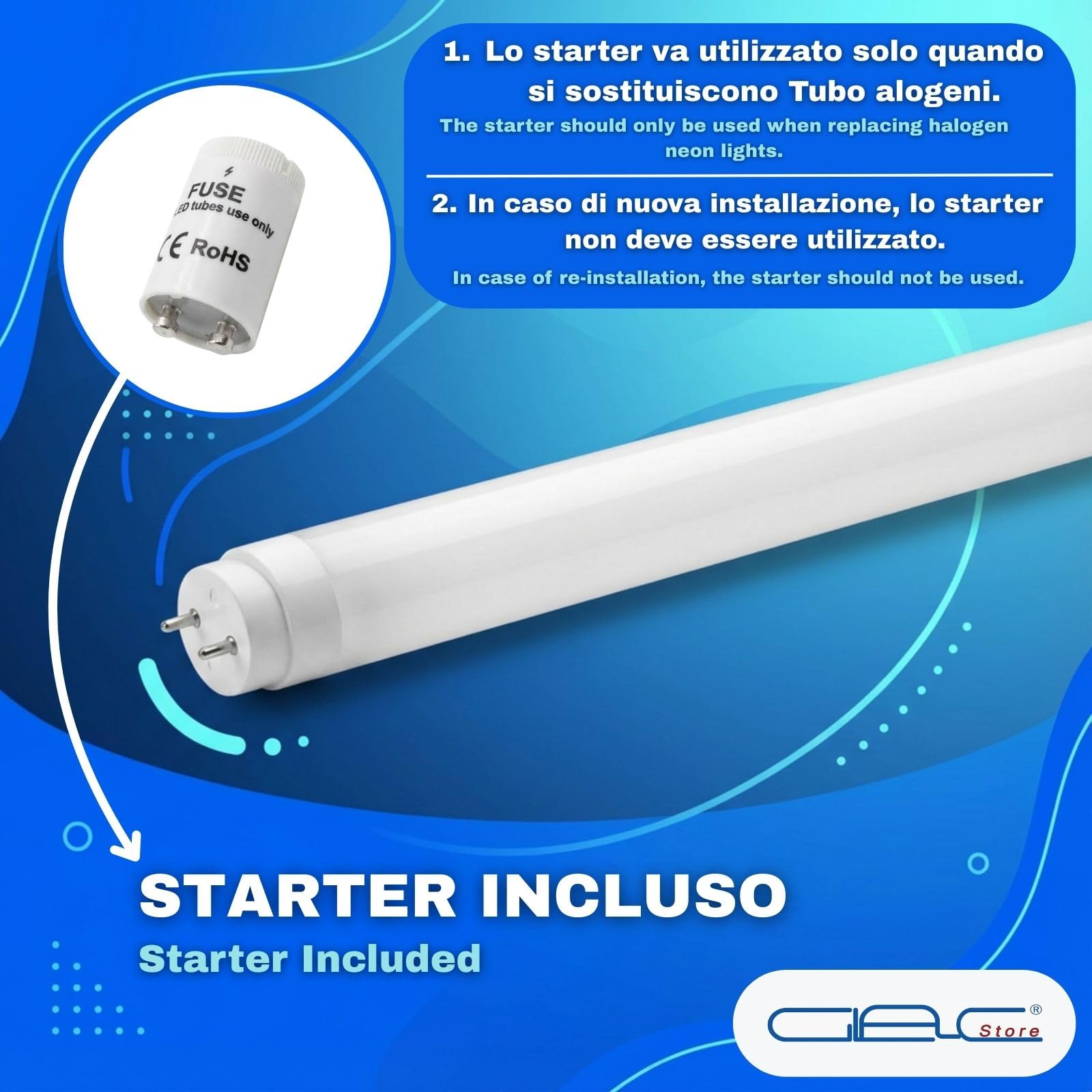 Tubi LED T8 G13 60/90/120/150 cm – Alta Efficienza, Luce Naturale 4000K o Fredda 6000K – Starter Incluso – 360° – Ufficio, Magazzino, Garage (10, 120 cm Luce Naturale 4000K)