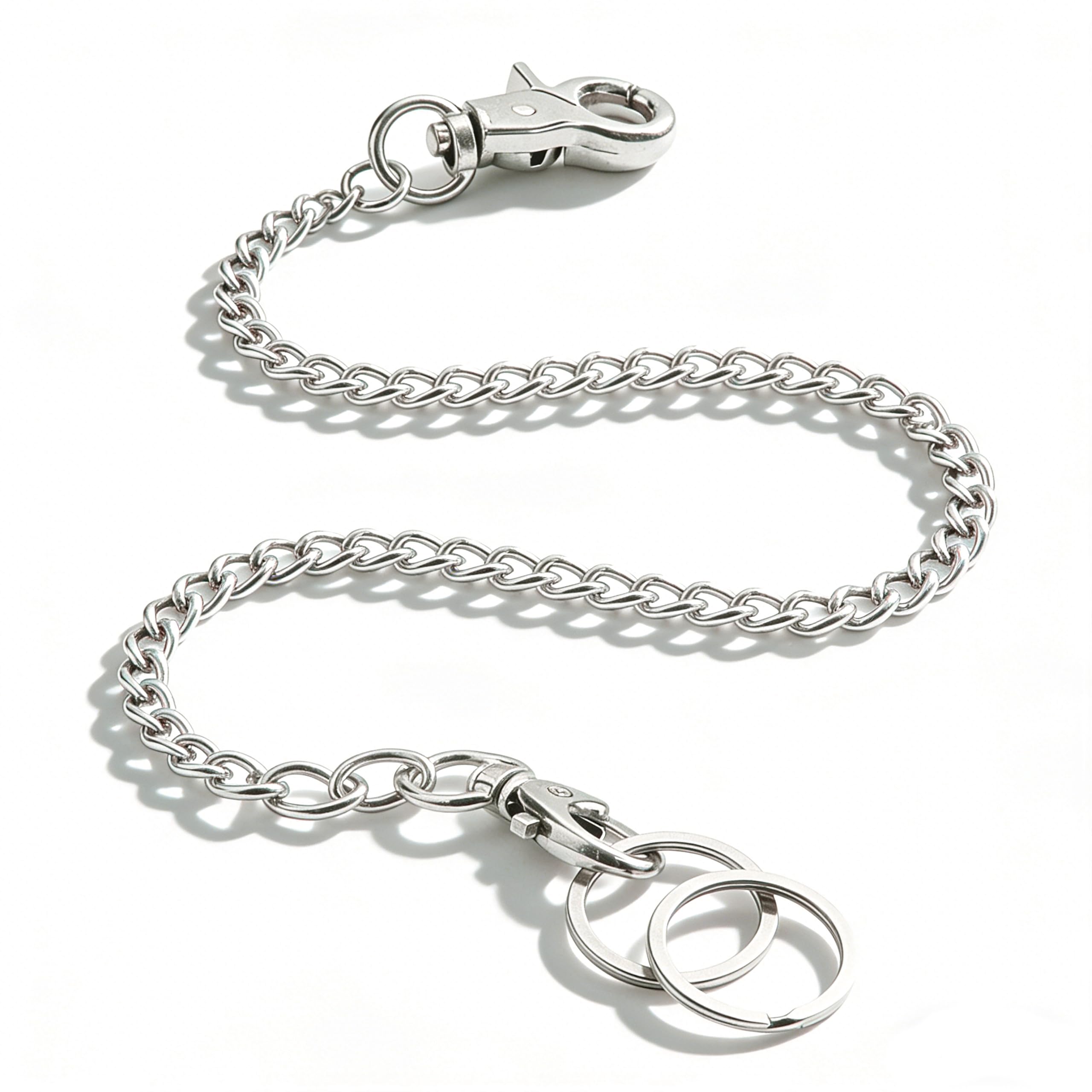 Sumhao Metal Keychain Wallet Chain 45CM Silver - Dual Lobster