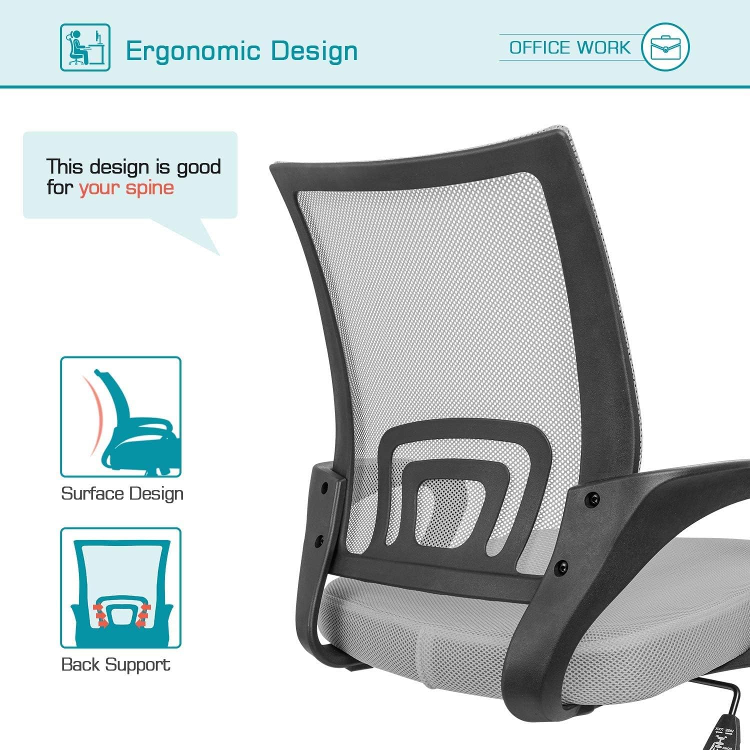 Devoko Office Chair features diagram