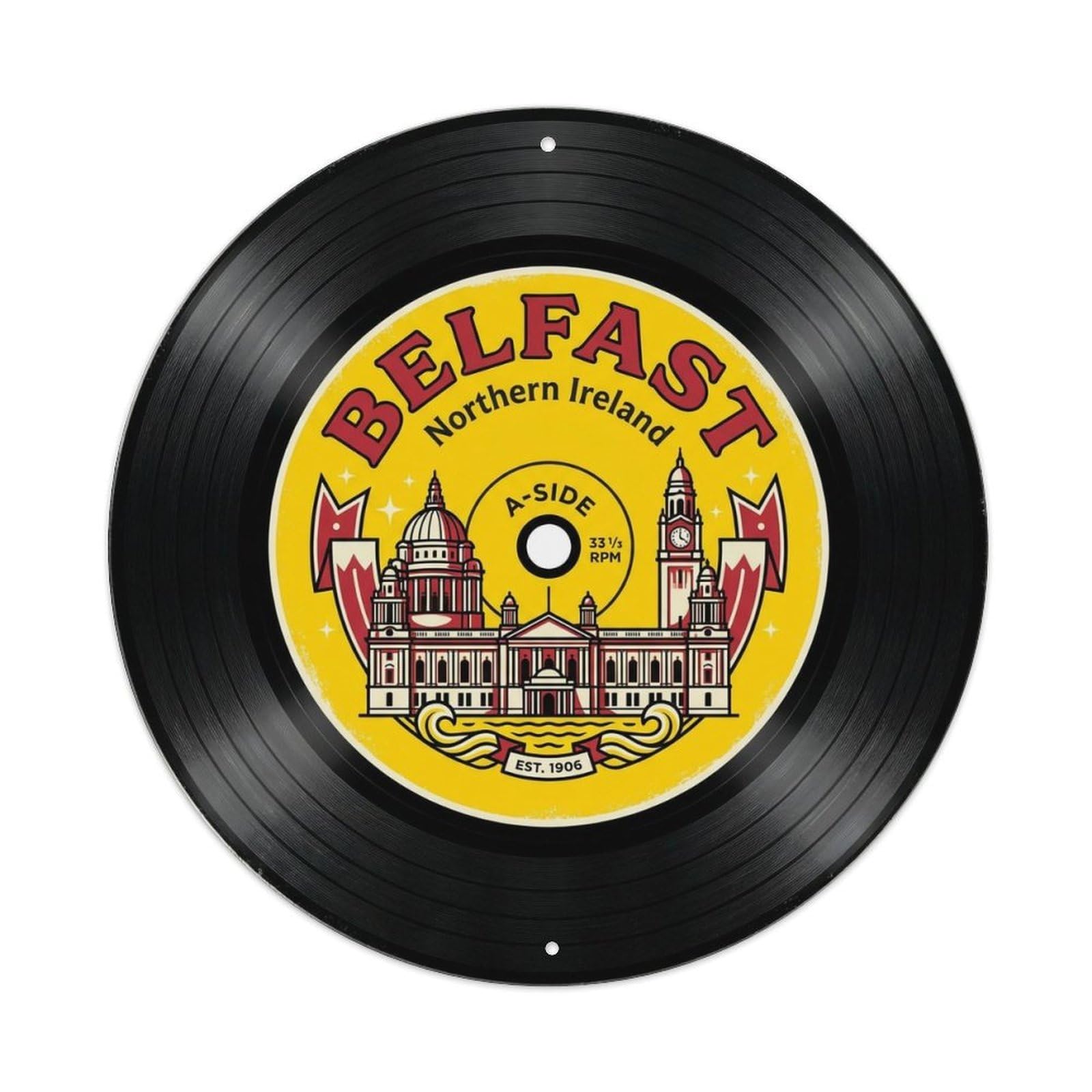 Vintage Travel Belfast Ireland Lyric Metal Tin Sign
