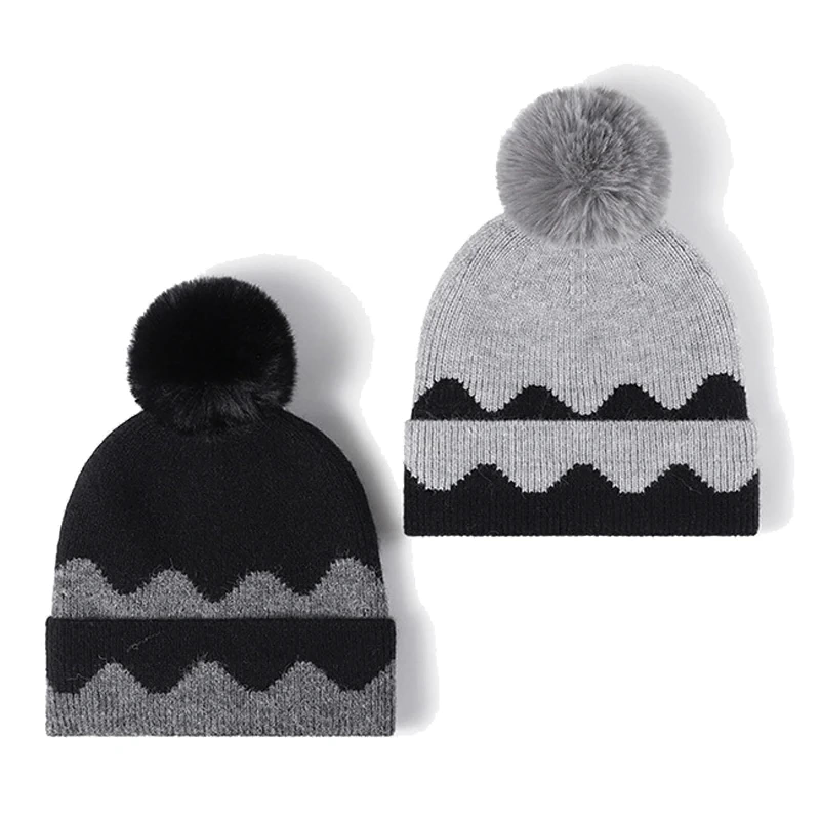 Casquettes Bonnets Chapeaux Bonnet Tricoté Bonnet Chapeau Bonnet Tricoté Chaud d'hiver pour Femme, Bonnet À Pompon, Chapeau À Boule, Bonnet À La Mode, Bonnet À Pull
