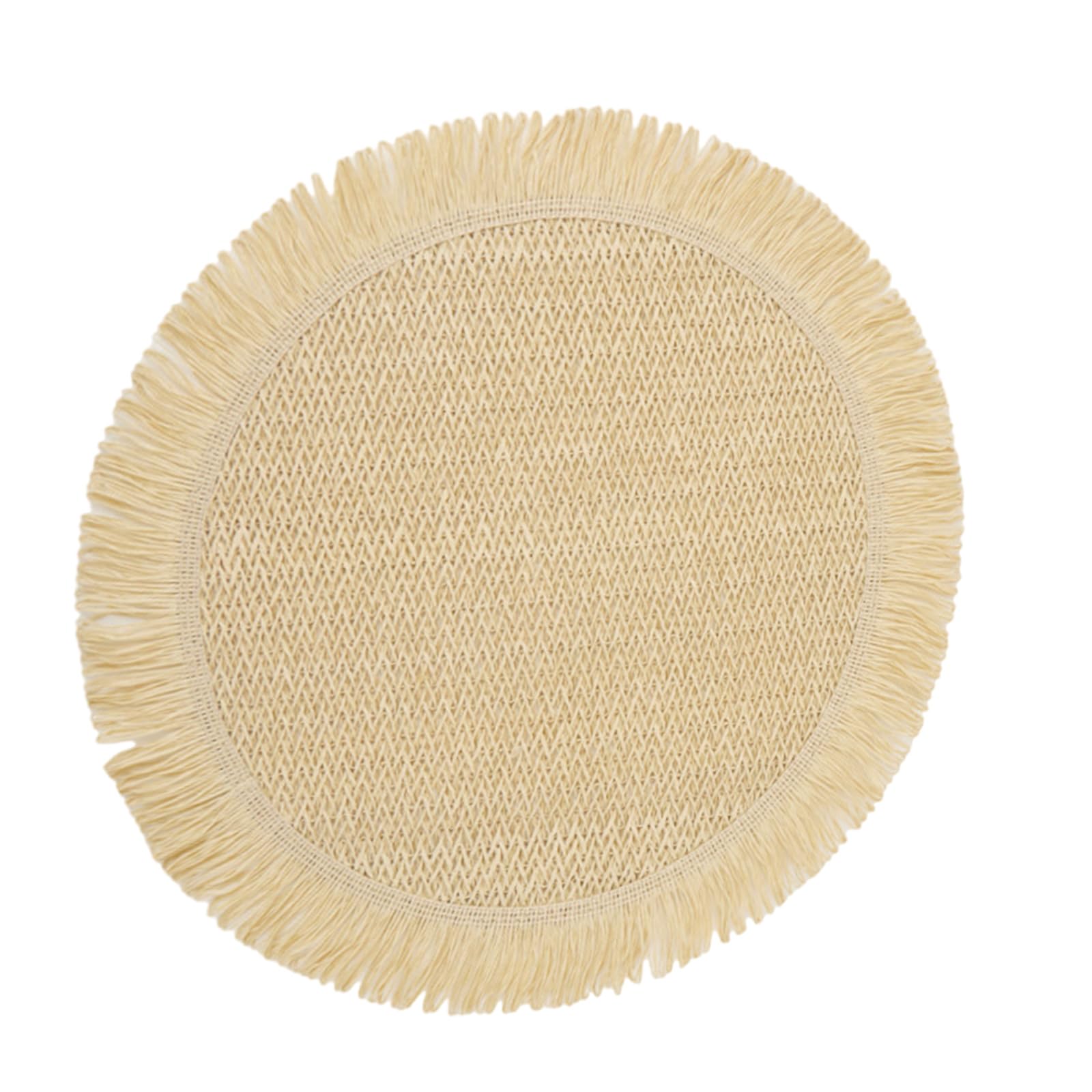 Tsophreniq Braided Paper Placemat Tasseled Edges Easy for Dining Table Camping Parties Table Mat Paper Mat
