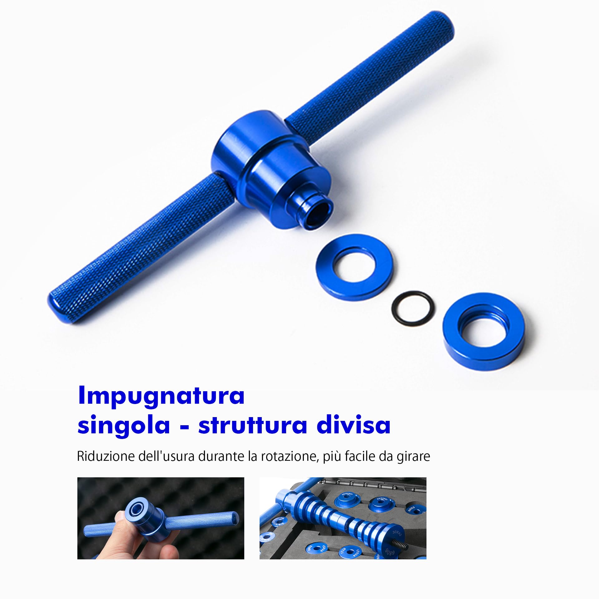Set di pressa per cuscinetti interni per bicicletta, set di pressa ciclo, mozzi di montaggio, cuscinetto del mozzo, strumento di installazione del cuscinetto interno (blu)