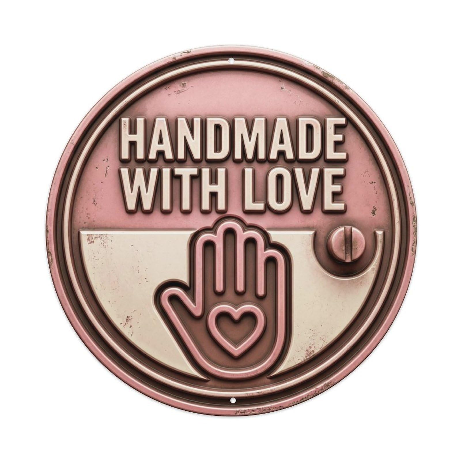 Handmade with Love Classic Living Display Retro Slogans Metal Tin Sign