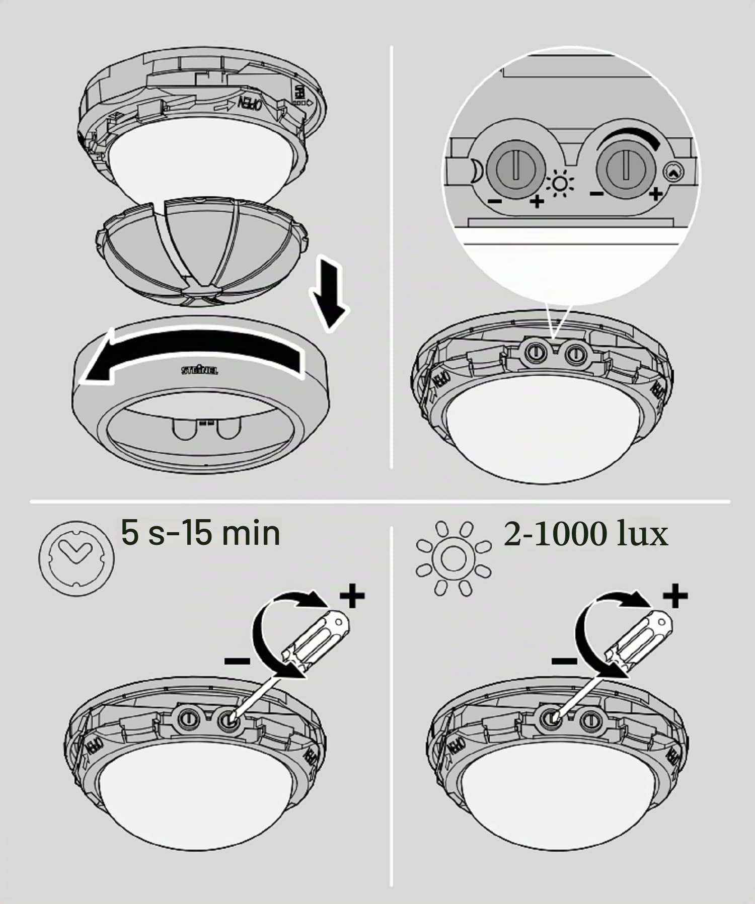 Steinel Détecteur de Mouvement is 2360-3 ECO Blanc | 360°, portée Max. 12 m, pour LED Max. 500 W, détecteur de Plafond pour extérieur et intérieur