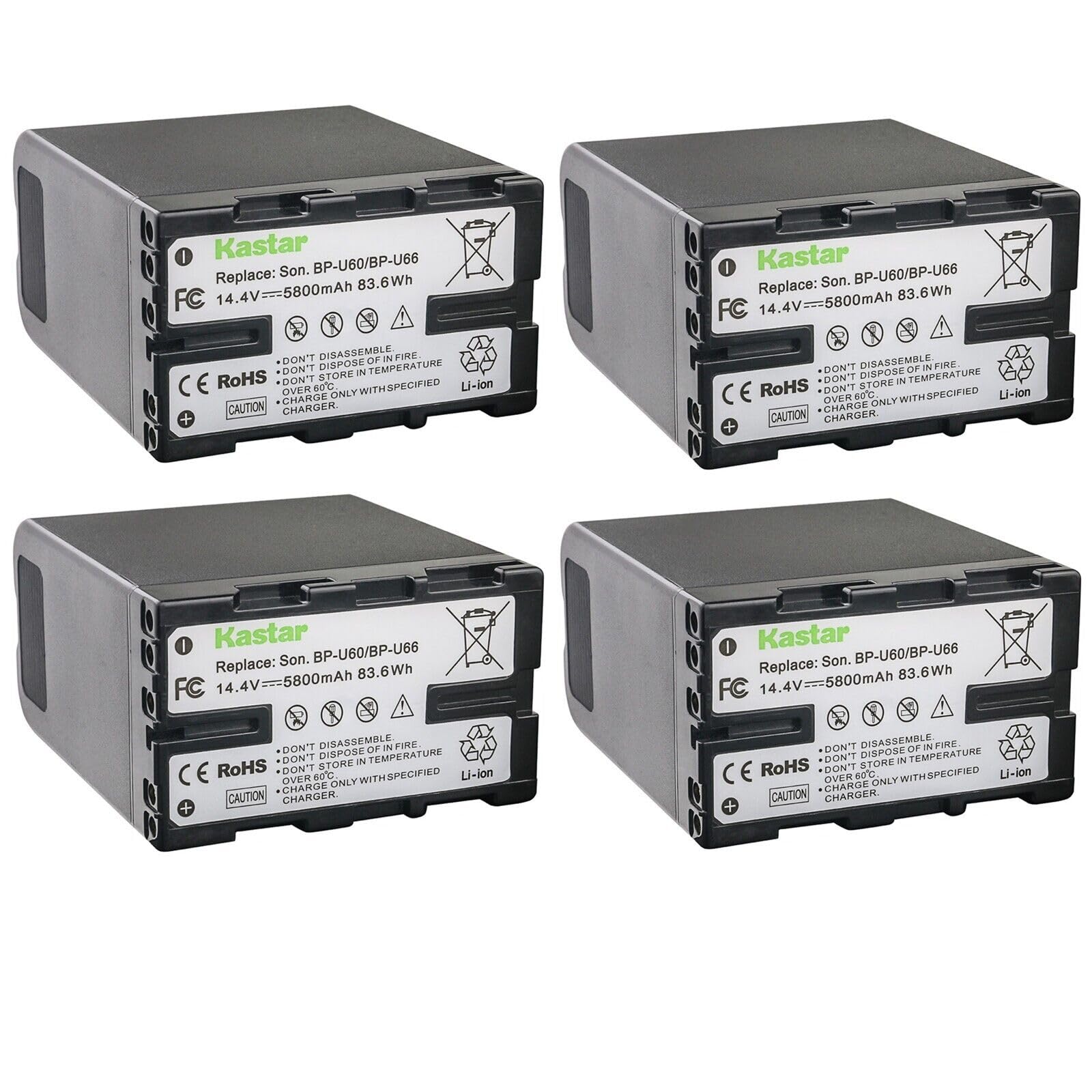 BP-U60 バッテリー Amazon.com : Kastar 4-Pack BP-U60 Battery 14.4V 5800mAh