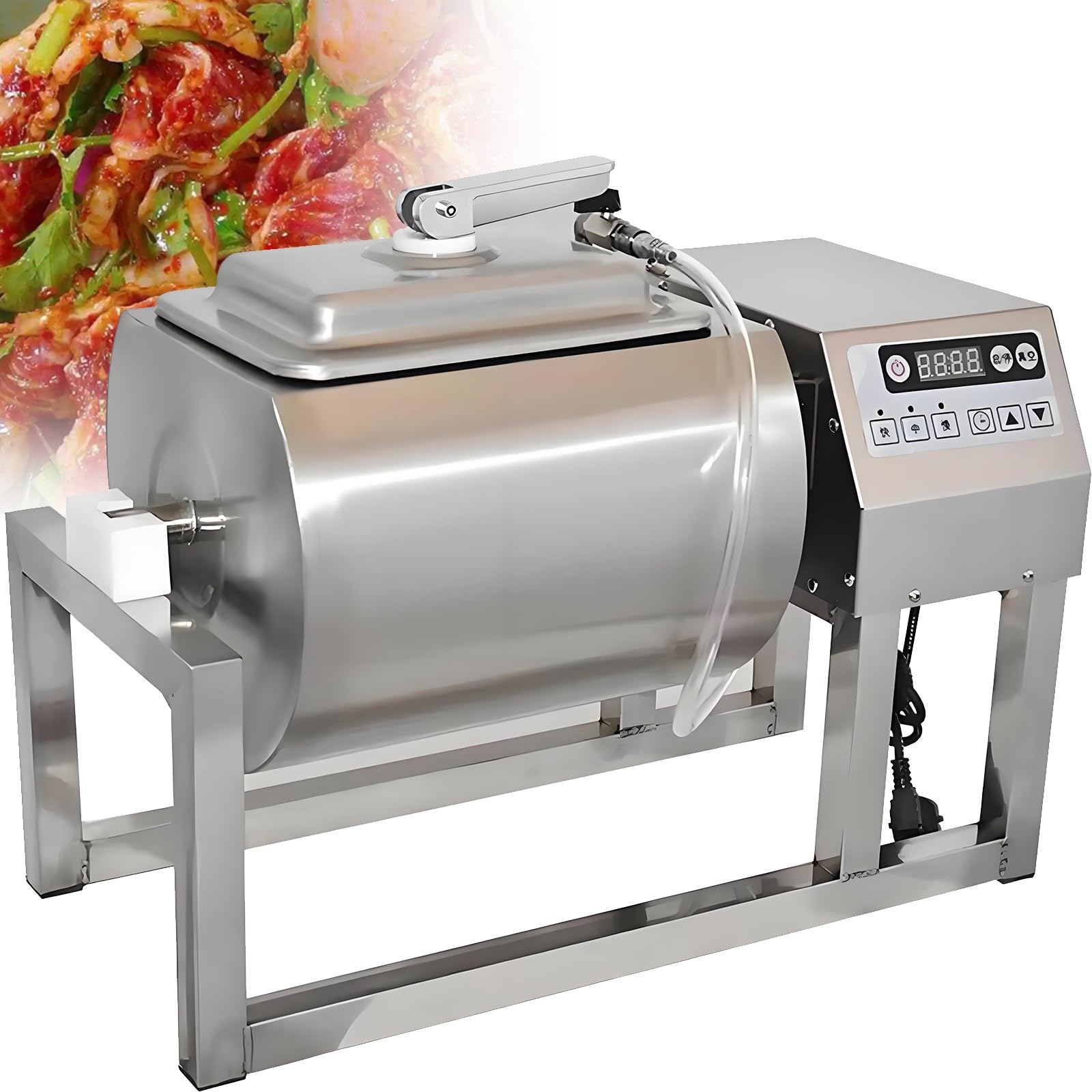 FHRKA 18L Meat Tumbler Marinator, Vacuum Tumbler Marinating Machine, Stainless Steel Vacuum Curing Machine for Chicken Pork Fish