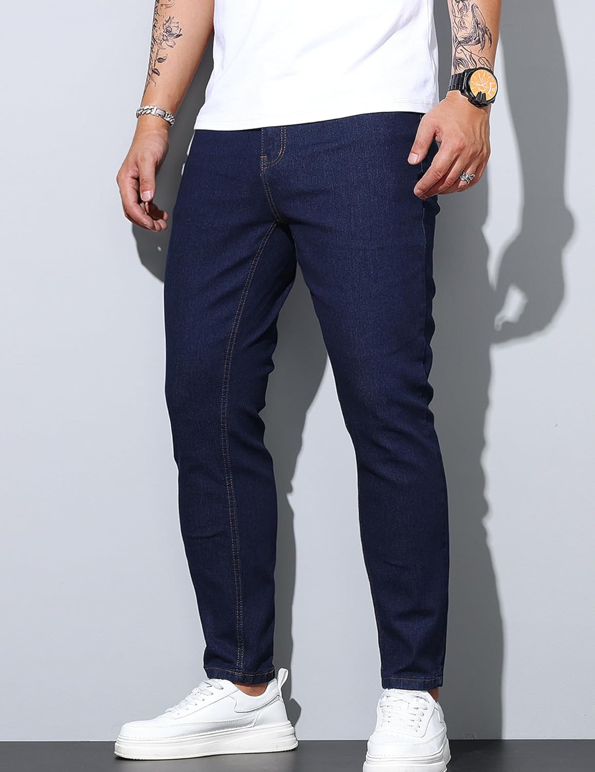 Men’s Regular Fit Jeans Classic Straight-Leg Stretch Denim Pants Comfort Casual Jeans - Image 4