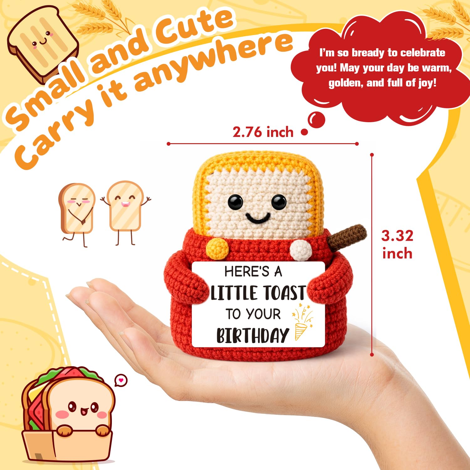 Lustiger Häkeltoaster, Geburtstagsgeschenk für Frauen und Männer, Gag-Geschenk für Erwachsene, Geburtstag, Scherzgeschenke für Kollegen, Chef, beste Freundin, Schwester, Bruder