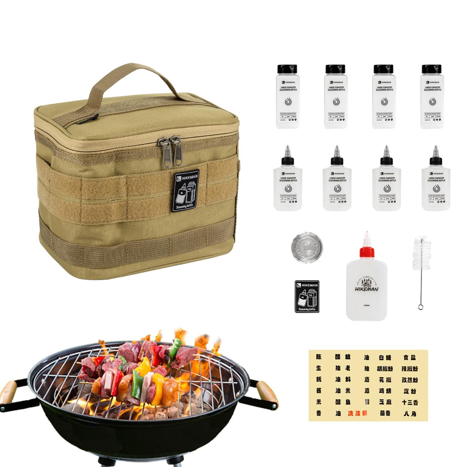 Outdoor-Camping-Flaschentasche, Camping-Gewürzbehälter | leere Gewürzflaschen, Gläser für Küche, Aufbewahrung von Salz, Zucker, Pfeffer, Pulver