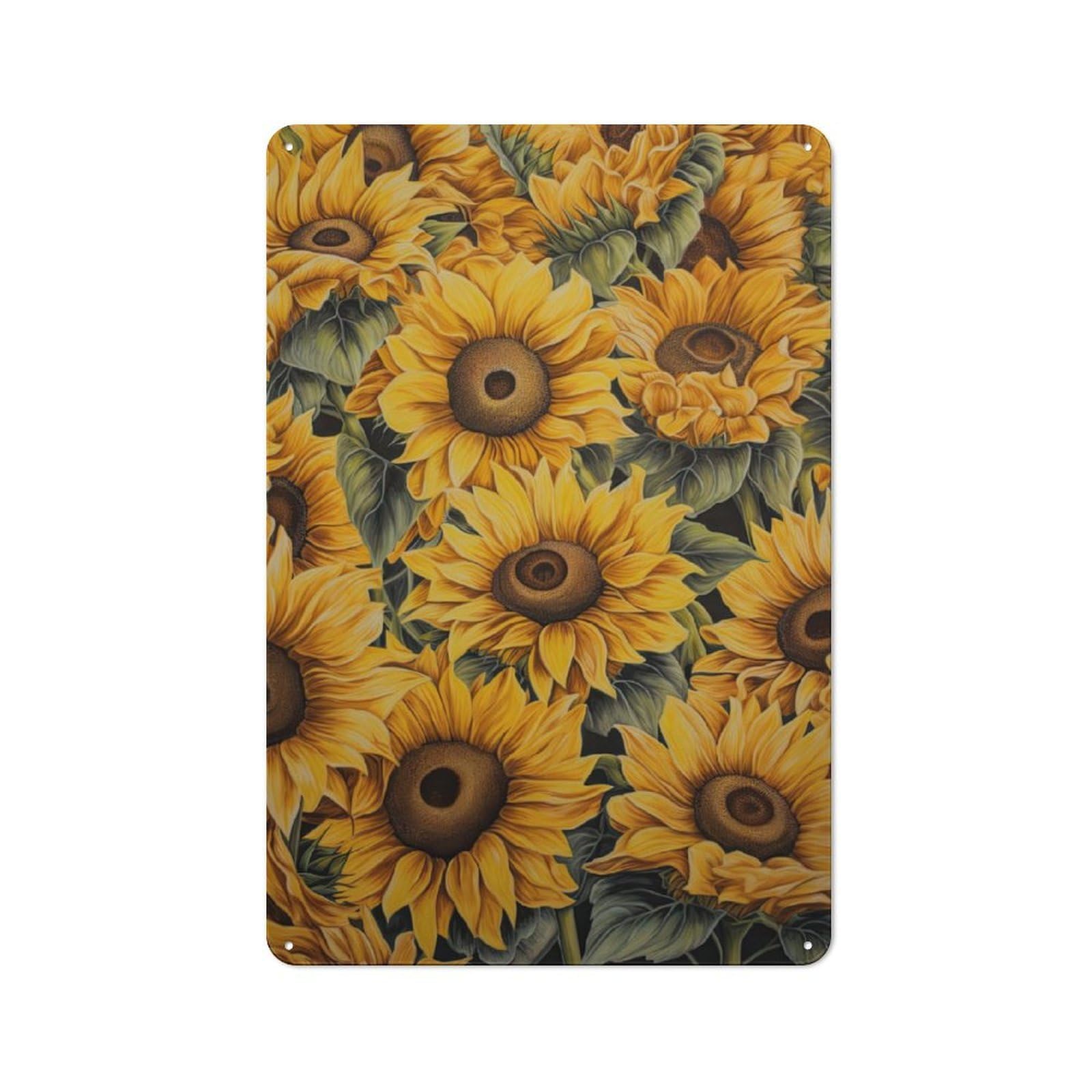 Junmoney Sunflowers Vintage Metal Plaque 30X20cm For Dining Room Or Kitchen, For Home Decor Collectors Refreshing A Room In Autumn