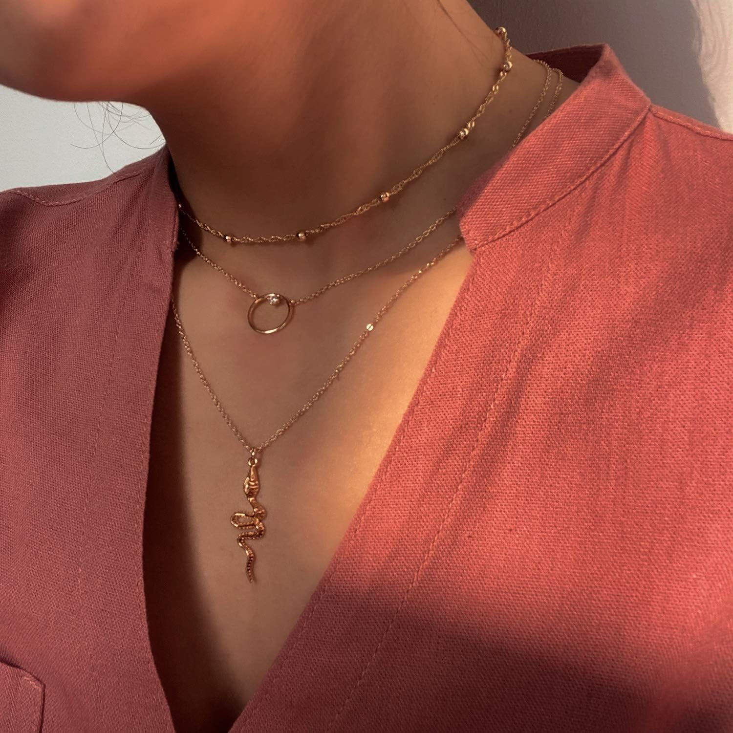 MYEARS Women Necklace Gold Pendant 14K Simple Dainty Chain Everyday Trendy Jewelry - Image 6