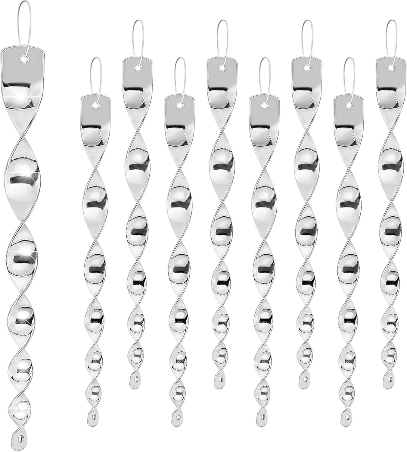 12Pcs Woodpecker Deterrent for House, Wind Driven Rotation Bird Scare Rods, Silver Bird Reflectors to Keep Birds, Woodpeckers, Pigeons Away from House, Outdoor Garden, Patio and Yard