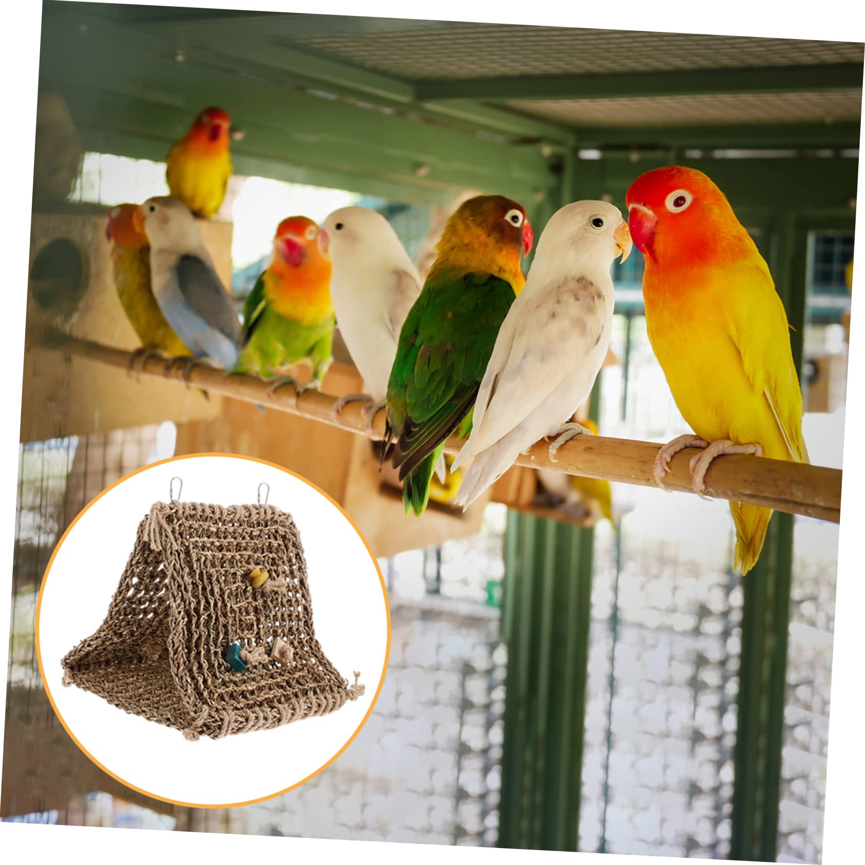 WOONEKY Hamac Suspendu pour Oiseaux Cage à Perroquet Nid de Couchage Balancelle Rotin Lit pour Perroquet Nid pour Oiseaux Plusieurs Styles