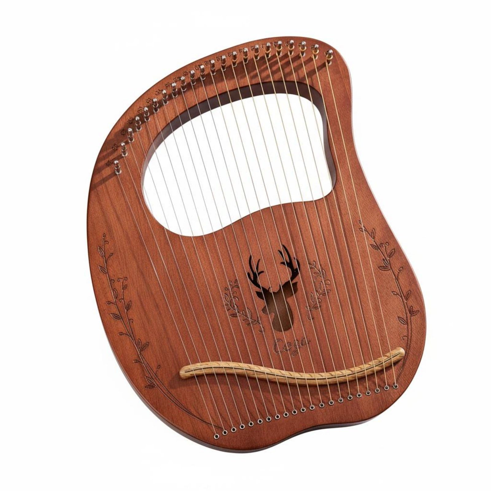 Easy to Tune 19-String Lyre Harp Lightweight 19 String Lyre Wooden Body Warm Clear Tones for Beginners, Practice, Travel, Coffee, 19-String-image-25