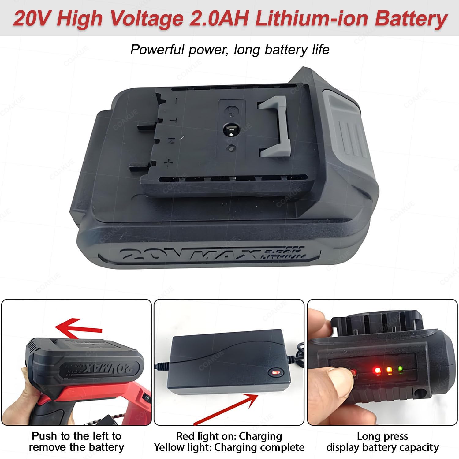 Macchina per scuotimento dell'arnia Senza Fili a 4 velocità, 20 V 2700 Giri/min, scuotitore Portatile Ricaricabile per telaini per api mellifere con batterie e Scatola di immagazzinaggio Red