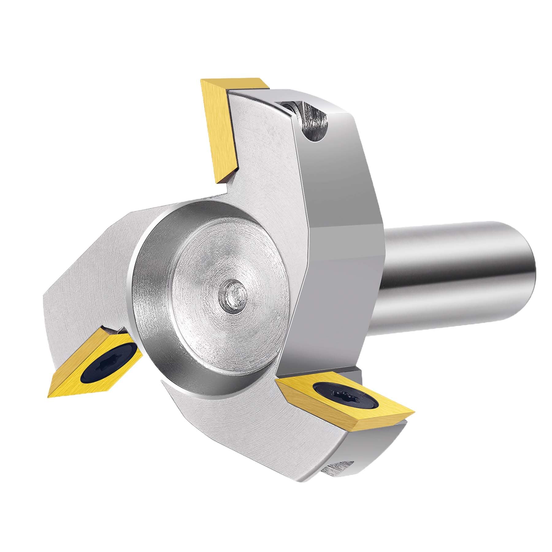 SpeTool Punta per fresatrice CNC con placcatura in nichel, codolo 1/2, diametro di taglio 5 cm, punta per fresa per appiattimento lastre, inserto in carburo, punta per piallatura, pulizia del fondo