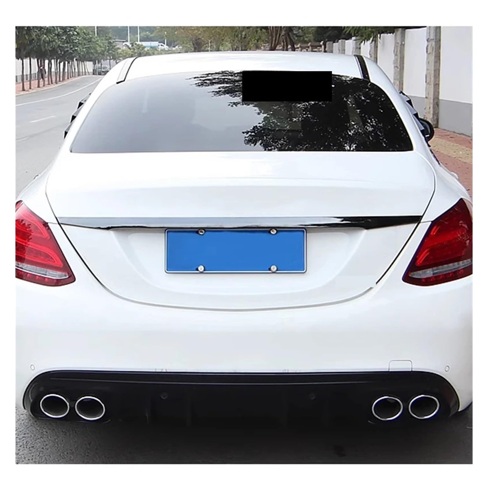 Steel Rear Tailgate Trunk Lid Cover Trim Compatible for Benz C-Class W205 2015-19 2020 2021 Car Exterior Accessories — view 5